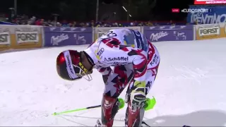 TV drone crashes during ski race - Marcel Hirscher at Madonna di Campiglio