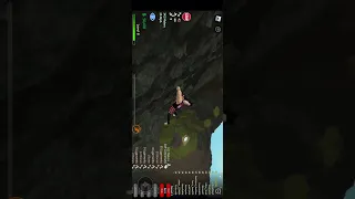 Buff girl falling off a cliff