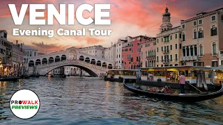 Grand Canal of Venice Evening Boat Tour - 4k 60fps with Captions