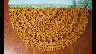 かぎ針編みのホームラグ #35 半円形の敷物/マットのかぎ針編みの方法/マンダラ キリム トゥイシ