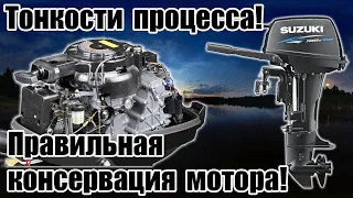 Лодочный мотор SUZUKI DT9.9 (15)AS. Правильная консервация лодочного мотора на зимнее хранение.