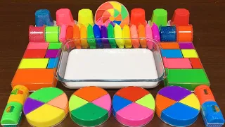 Mixing Store Bought Slime and Clay into Glossy Slime!! Satisfying RAINBOW Video