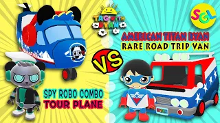 Tag with Ryan Spy Robo Combo Panda (Tour Plane) VS American Titan Ryan (Rare Road Trip Van) | SGL