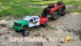cen racing f450 mud truck and traxxas trx4 blazer