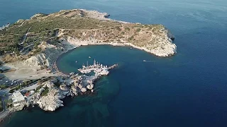 Rhodos Kolymbia, Tsambika beach, dron 4K sky walking tour - best beach in Rhodos