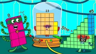 Numberblock 23 is stuck by Octonaughty, NB 45 save him | Numberblocks fanmade coloring story