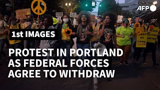 Protest in Portland as US federal forces agree on conditional pullout | AFP