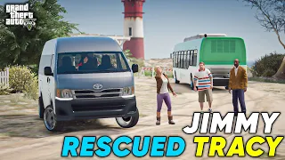 JIMMY & TAYA ABU RESCUED TRACY | TOYOTA HIACE | GTA 5 | Real Life Mods #354 | URDU |