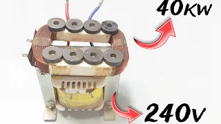 I turn microwave copper coil into most power full generator use big transformer