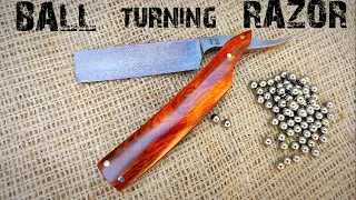 CRUCIBLE damascus STEEL | Turning Bearing Balls Into a Sharp Straight RAZOR