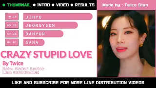 TWICE - CRAZY STUPID LOVE | LINE DISTRIBUTION • COLOR CODED LYRICS