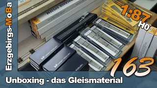 Folge 163 - Unboxing - das Gleismaterial / angepasster Gleisplan - DR 1/87 H0  - (Deutsch)