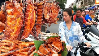 Super yummy all! Roast Honey Duck, Pork Ribs & Pig Intestine - Cambodian street food