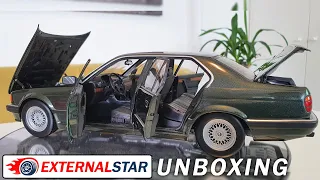 Unboxing: 1986 BMW 730i E32 1:18 scale diecast model by Minichamps