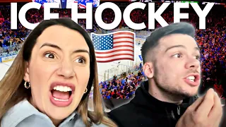 🇬🇧 Brits Watch an AMERICAN Ice Hockey Game for the First Time! 🇺🇸