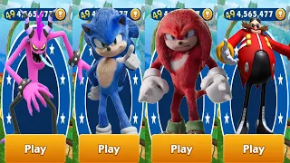 Sonic Dash - Movie Sonic vs Movie Knuckles Fully Upgraded - All Characters Unlocked - Run Gameplay