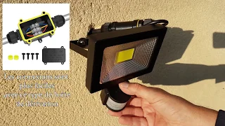 Comment installer un projecteur LED  à détecteur de mouvement - tuto   réglage meilleur projecteur