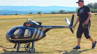 MEGA XXL RC HUGHES 500 SCALE MODEL ELECTRIC HELICOPTER FLIGHT DEMONSTRATION
