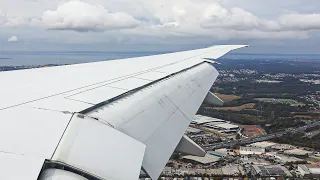 Late Turn on Final Approach into Brisbane on Air New Zealand Boeing 777-300ER