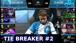 Team Liquid vs Cloud 9 - Tie Breaker #2 | S8 NA LCS Spring 2018 | TL vs C9 W9D2 Tie