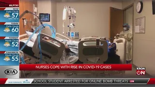 Nurses cope with rise in COVID-19 cases