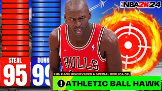 99 DUNK + 95 STEAL + 90 MID MICHAEL JORDAN BUILD CAN DO EVERYTHING!!! BEST GUARD BUILD IN NBA2K24!!!