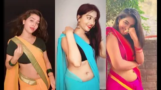 Tik Tok Beauty Queen|| Kajal Tiwari || hot Navel show #viral #shortreels#tiktok#navel#lowwaistsaree