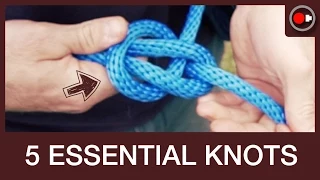 5 OUTDOORSMAN KNOTS - Truckers Hitch, Bowline, Tautline, Prusik, Chain Sinnet