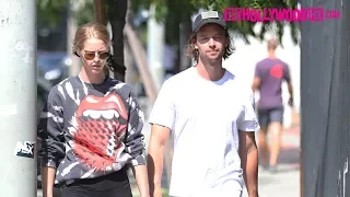Patrick Schwarzenegger & Abby Champion Go For An Afternoon Stroll Down Melrose Avenue 6.24.19