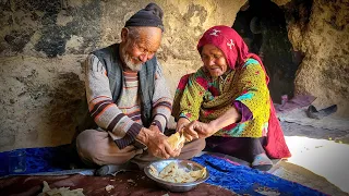 Happy Old Lovers in a cave | Village life Afghanistan like 2000 years ago