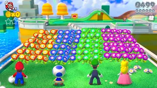 What happens if Mario, Luigi, Peach & Toad use 999x rainbow Fire Flower?