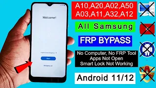 Samsung A10/A20/A02/A50/A03/A11/A32 FRP Bypass Android 12 | Samsung Google Account Bypass Without PC