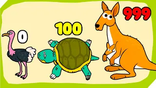 ЭВОЛЮЦИЯ ЖИВОТНЫХ В ЗООПАРКЕ, Максимальный уровень! Merge Animals My Perfect Zoo