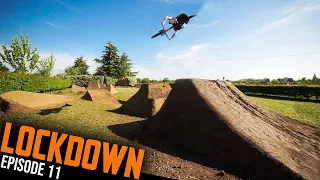 RIDING THE HUGE NEW BACKYARD DIRT JUMP!! LOCKDOWN EP11