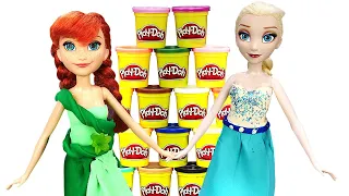 Spielspaß mit Elsa und Anna. Wir machen für die Puppen Kleider aus Knete. Valerias Play Doh Atelier