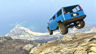 GTA 5 - Driving Cars off Mt Chiliad (GTA 5 Crashes/Ragdolls) Ep.4