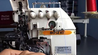 Ajuste de tensión del hilo en máquina overlock industrial