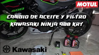 Cambio de aceite y filtro a la Kawasaki ninja 400 KRT | Reptal Rider