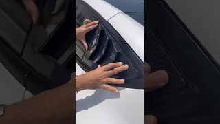 CARBON FIBER REAR WINDOW MOLDED LOUVER TRIMS FOR TESLA MODEL 3/Y ⚠️ #tesla #dubai #viral  #trending