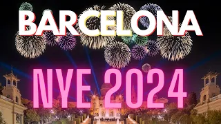New Year's Eve Bash Barcelona! Full Show at Plaza España, 4K Spain 60fps Countdown to 2024