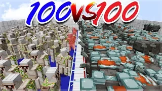 MINECRAFT MOB BATTLES! 100 RAVAGERS Vs 100 IRON GOLEMS! WHO WILL WIN!?!?