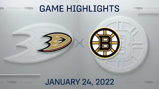 NHL Highlights | Ducks vs. Bruins - Jan 24, 2022