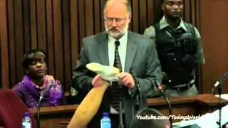 Oscar Pistorius' prosthetic leg examined in court