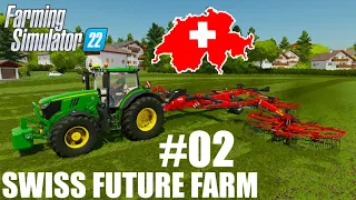 Zhrabovanie trávy !!! -  | SWISS FUTURE FARM | Farming Simulator 22 #02 SK/CZ