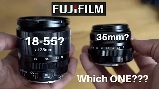 Fujifilm 35mm f2 or the 18 55mm at 35mm? Which Should You Use?