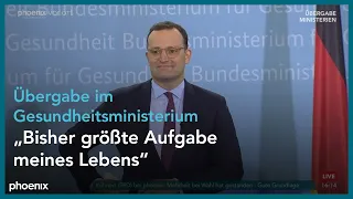 Amtsübergabe im Gesundheitsministerium durch Jens Spahn an Karl Lauterbach am 08.12.21