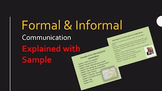 Formal & Informal Communication| Technical Vs General Communication | Download  Sample |