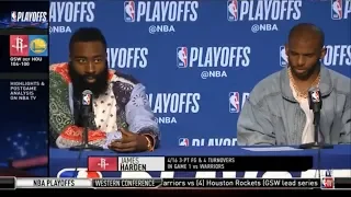 James Harden & Chris Paul Postgame Interview | Rockets loss to Warriors 100-104