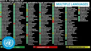 Israel/Palestine: UN General Assembly votes by large majority for immediate humanitarian ceasefire