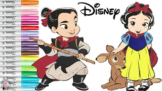 Disney Princess Coloring Book Pages Snow White Merida and Shang Baby Disney Animators’ Collection